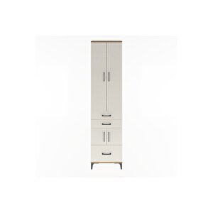 Arges Dolap 5 Raflı 3 Çekmeceli 4 Kapaklı 60x30x243 Çam-aytaşı