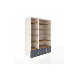 Kronos Dolap 10 Raflı 3 Kapaklı 132x59x195 Aytaşı-antrasit/çam