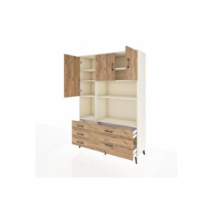 Hyperion Gardrop 8 Raflı 5 Çekmeceli 3 Kapaklı 132x44x195 Aytaşı-çam