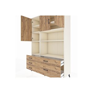 Hyperion Gardrop 8 Raflı 5 Çekmeceli 3 Kapaklı 132x44x195 Aytaşı-çam