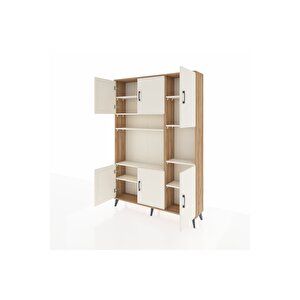 Arges Gardrop 9 Raflı 6 Kapaklı 132x30x195 Çam-aytaşı