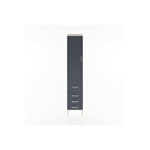 Hyperion Dolap 2 Raflı 4 Çekmeceli Tek Askılı 44x44x221 Aytaşı-antrasit