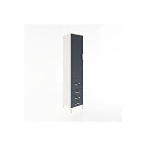 Hyperion Dolap 2 Raflı 4 Çekmeceli Tek Askılı 44x44x221 Aytaşı-antrasit