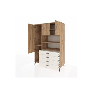 Kronos Dolap 7 Raflı 4 Çekmeceli 3 Kapaklı 132x59x195 Çam-çam/aytaşı