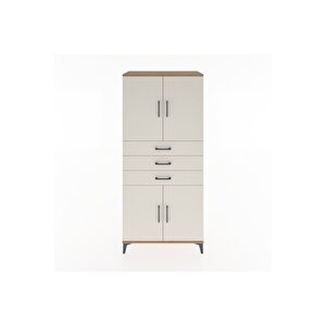 Hyperion Dolap 3 Raflı 3 Çekmeceli 4 Kapaklı 88x44x195 Çam-aytaşı