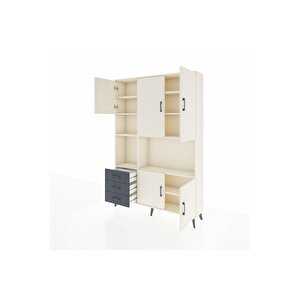 Arges Dolap 9 Raflı 3 Çekmeceli 5 Kapaklı 132x30x195 Aytaşı-aytaşı/antrasit