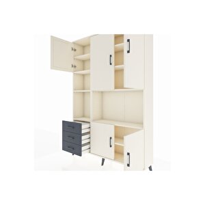 Arges Dolap 9 Raflı 3 Çekmeceli 5 Kapaklı 132x30x195 Aytaşı-aytaşı/antrasit