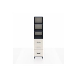 Hyperion Dolap 3 Raflı 3 Çekmeceli 44x44x195 Antrasit-aytaşı