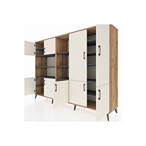 Hyperion Dolap 14 Raflı 9 Kapaklı 220x44x163 Çam-aytaşı/antrasit