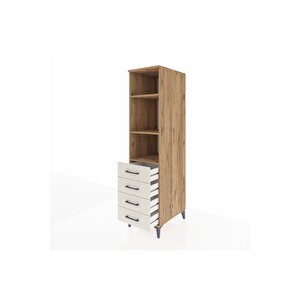 Kronos Dolap 3 Raflı 4 Çekmeceli 44x59x182 Çam-aytaşı