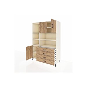Kronos Dolap 8 Raflı 4 Çekmeceli 3 Kapaklı 132x59x195 Aytaşı-çam/çam
