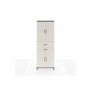 Arges Dolap 4 Raflı 2 Çekmeceli 4 Kapaklı 88x30x243 Antrasit-aytaşı