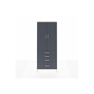 Arges Dolap 3 Raflı 4 Çekmeceli 2 Kapaklı 88x30x221 Aytaşı-antrasit