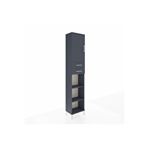 Arges Dolap 4 Raflı 2 Çekmeceli Tek Kapaklı 44x30x221 Antrasit-antrasit
