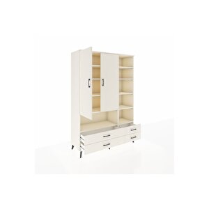 Hyperion Gardrop 10 Raflı 4 Çekmeceli 2 Kapaklı 132x44x195 Aytaşı-aytaşı