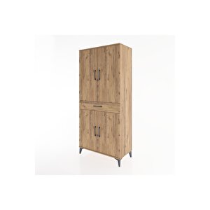Hyperion Dolap 4 Raflı Tek Çekmeceli 4 Kapaklı 88x44x195 Çam-çam