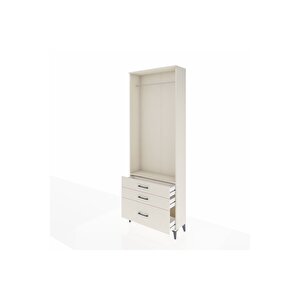 Arges Dolap Tek Raflı 3 Çekmeceli Tek Askılı 88x30x243 Aytaşı-aytaşı
