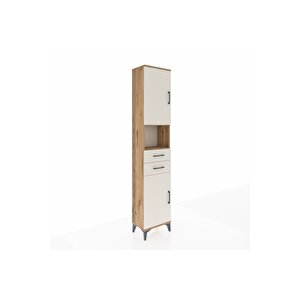 Arges Dolap 4 Raflı 2 Çekmeceli 2 Kapaklı 44x30x221 Çam-aytaşı