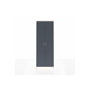 Arges Dolap 2 Raflı 2 Kapaklı Tek Askılı 88x30x243 Aytaşı-antrasit