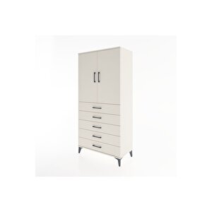 Hyperion Dolap 2 Raflı 5 Çekmeceli 2 Kapaklı 88x44x182 Aytaşı-aytaşı