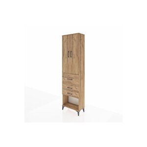 Arges Dolap 2 Raflı 3 Çekmeceli 2 Kapaklı 60x30x221 Çam-çam