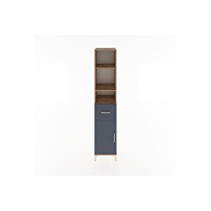 Hyperion Dolap 4 Raflı Tek Çekmeceli Tek Kapaklı 44x44x221 Çam-antrasit