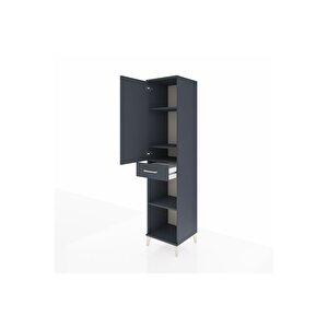 Hyperion Dolap 4 Raflı Tek Çekmeceli Tek Kapaklı 44x44x195 Antrasit-antrasit