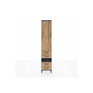 Arges Dolap 3 Raflı 4 Çekmeceli Tek Askılı 44x30x221 Antrasit-çam