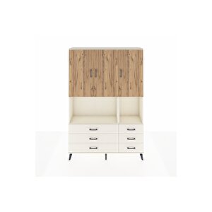 Arges Dolap 6 Raflı 6 Çekmeceli 3 Kapaklı 132x30x195 Aytaşı-çam/aytaşı