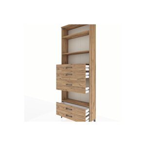 Arges Dolap 4 Raflı 5 Çekmeceli 88x30x243 Çam-çam