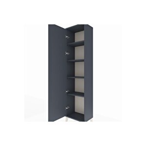 Arges Dolap 4 Raflı Tek Kapaklı 44x30x182 Antrasit-antrasit
