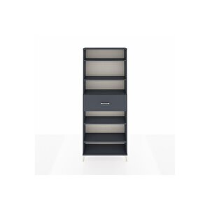 Arges Dolap 5 Raflı Tek Çekmeceli 88x30x221 Antrasit-antrasit