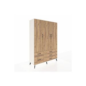 Hyperion Gardrop 5 Raflı 5 Çekmeceli Tek Askılı 132x44x195 Aytaşı-çam