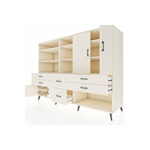 Kronos Dolap 10 Raflı 6 Çekmeceli 4 Kapaklı 220x59x163 Aytaşı-aytaşı