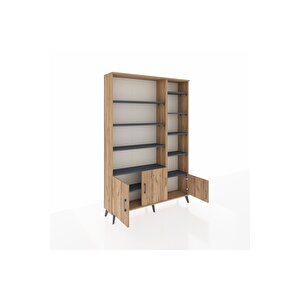 Arges Dolap 10 Raflı 3 Kapaklı 132x30x195 Çam-çam/antrasit