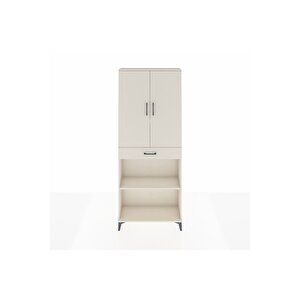 Arges Dolap 4 Raflı Tek Çekmeceli 2 Kapaklı 88x30x221 Aytaşı-aytaşı