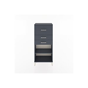 Hyperion Dolap Tek Raflı 3 Çekmeceli 60x44x134 Antrasit-antrasit