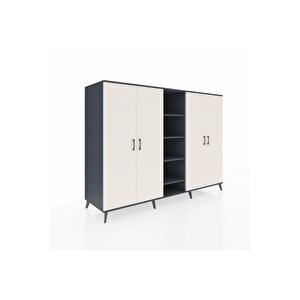 Kronos Dolap 12 Raflı 4 Kapaklı 220x59x163 Antrasit-aytaşı/antrasit