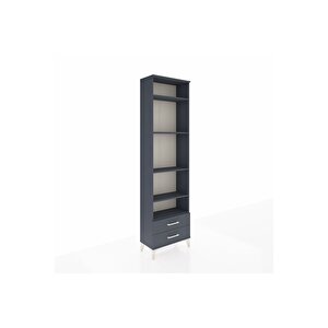 Arges Dolap 5 Raflı 2 Çekmeceli 60x30x221 Antrasit-antrasit