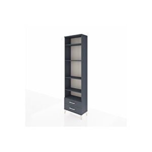 Arges Dolap 5 Raflı 2 Çekmeceli 60x30x221 Antrasit-antrasit