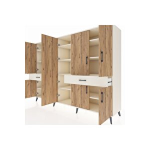 Hyperion Dolap 12 Raflı 2 Çekmeceli 8 Kapaklı 220x44x163 Aytaşı-çam/aytaşı