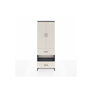 Arges Dolap 5 Raflı 2 Çekmeceli 2 Kapaklı 88x30x243 Antrasit-aytaşı