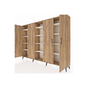 Arges Dolap 12 Raflı 4 Kapaklı 220x30x163 Çam-çam/aytaşı