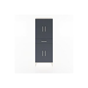 Arges Dolap 3 Raflı Tek Çekmeceli 4 Kapaklı 60x30x163 Aytaşı-antrasit