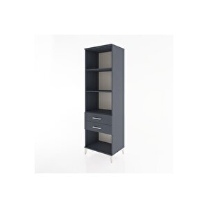 Hyperion Dolap 3 Raflı 2 Çekmeceli 60x44x195 Antrasit-antrasit