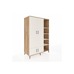 Kronos Dolap 6 Raflı 4 Kapaklı Tek Askılı 132x59x195 Çam-aytaşı/aytaşı