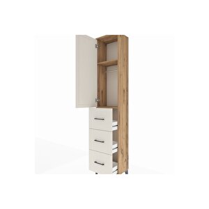 Arges Dolap 2 Raflı 3 Çekmeceli Tek Askılı 44x30x221 Çam-aytaşı