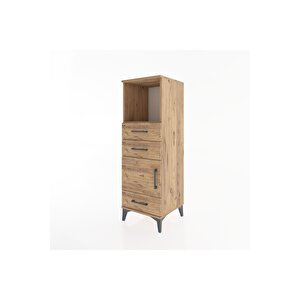 Hyperion Dolap 2 Raflı 3 Çekmeceli Tek Kapaklı 44x44x134 Çam-çam