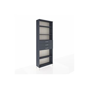Arges Dolap 4 Raflı 3 Çekmeceli 88x30x243 Antrasit-antrasit