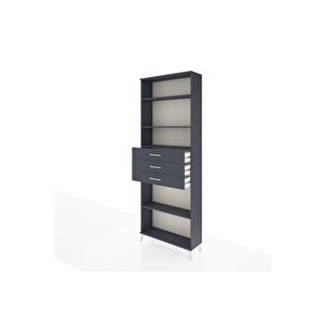 Arges Dolap 4 Raflı 3 Çekmeceli 88x30x243 Antrasit-antrasit